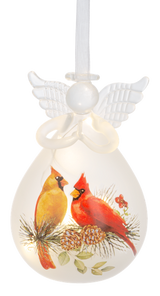 Ornament LED Glass Cardinal Angel
