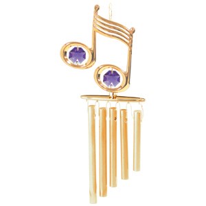 24K Gold Double Musical Note Wind Chime