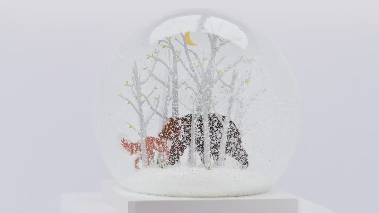 Fox and Bear Snow Globe