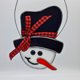 stained glass snowman