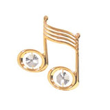 Crystal Swarovski in 24k Gold Plate Music Note