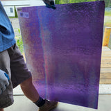 violet ripple iridescent glass backlit