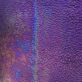 violet ripple iridescent glass backlit natural light