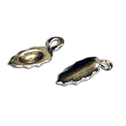 Silver Plated Earring Leaf Bail  24 Pack